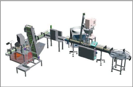 Jar Filling Line with Auger Filler